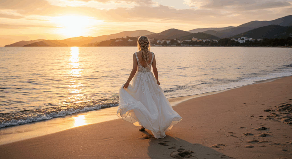 wedding dress for beach wedding theme